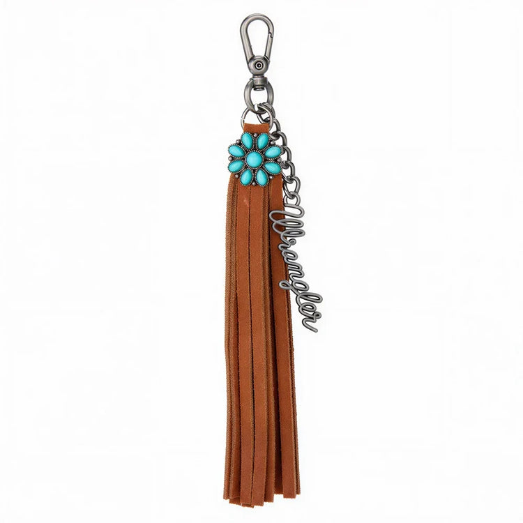 Wrangler Brown Fringe Bag Charm / Keyring