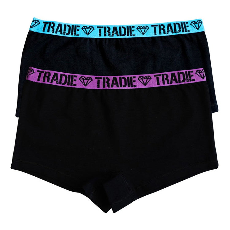 Girls Tradie Shortie Underwear 2 Pack Sz6-10 Left