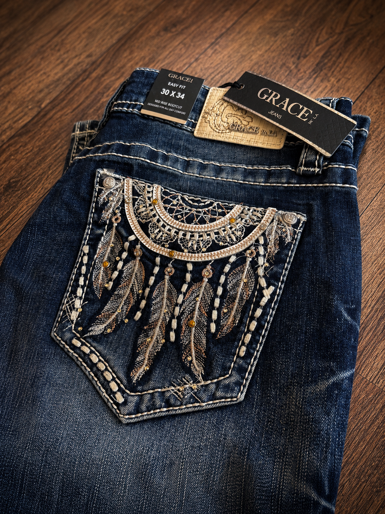 Feather Dreams Grace In LA Easyfit Mid Rise Bootcut Jeans