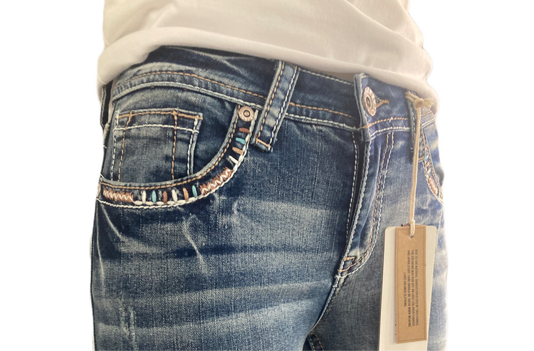 Horse Shoe Dreamcatcher Charme Midrise Easyfit Bootcut Jeans US32 SALE