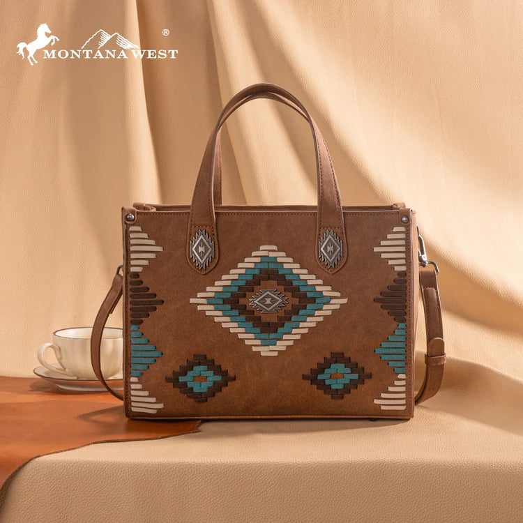 Montana West Aztec Collection Tote Crossbody Handbag