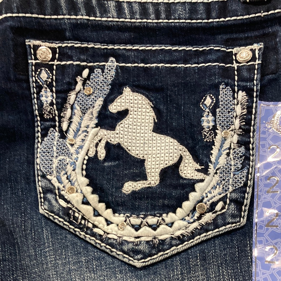 Rearing Horse Grace In LA Mid-Rise Easyfit Bootcut Jeans US28 Left SALE