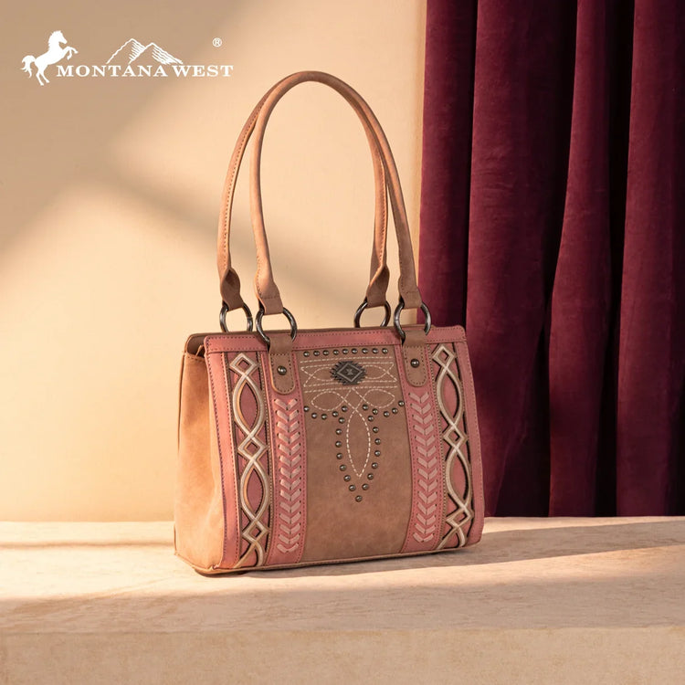 Montana West Pink Cut Out Collection Tote Handbag