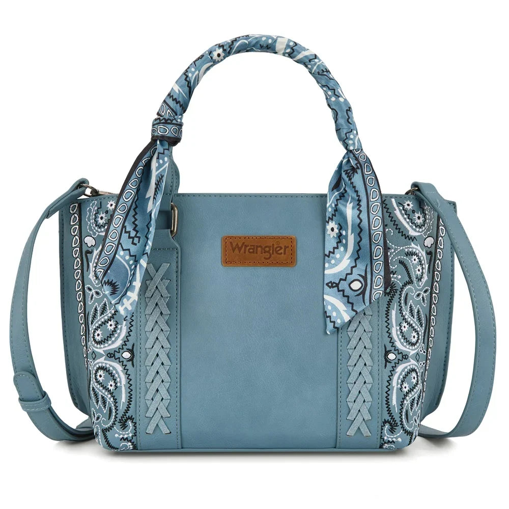 Wrangler Paisley Braided Bandana Tote Bag Jean