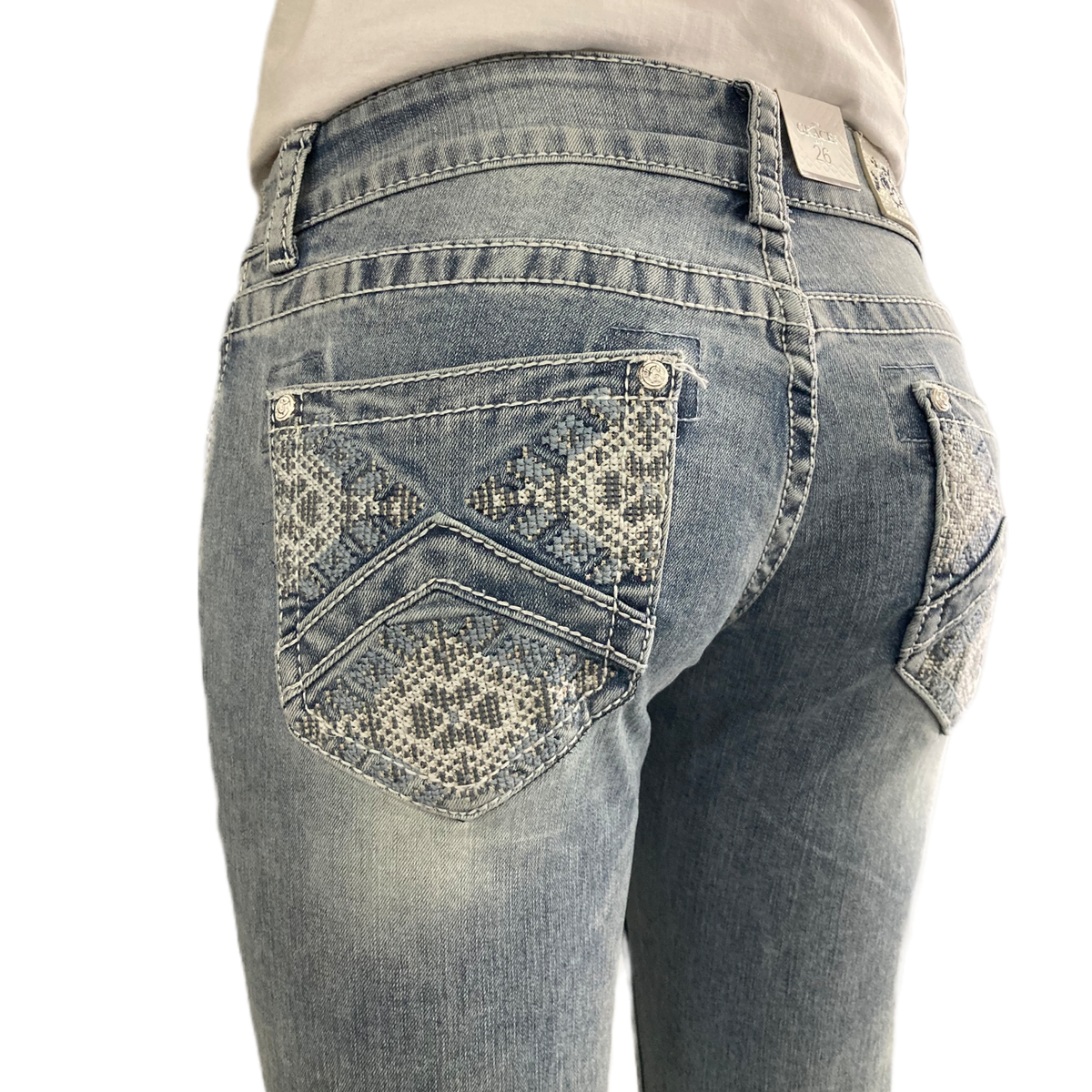 Sadie Hipster Bootcut Grace In LA Light Denim Jeans US31 Left SALE