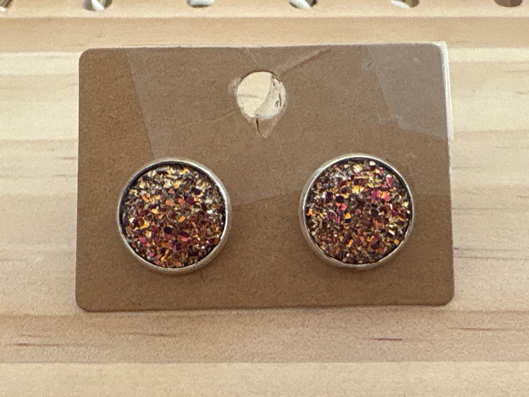 Faux Druzy Stud Earrings