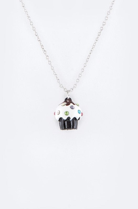 Black Cupcake Necklace