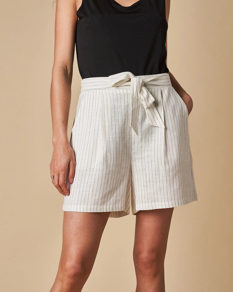 White Cherrylane Tie Front Shorts SALE - AU10 Left