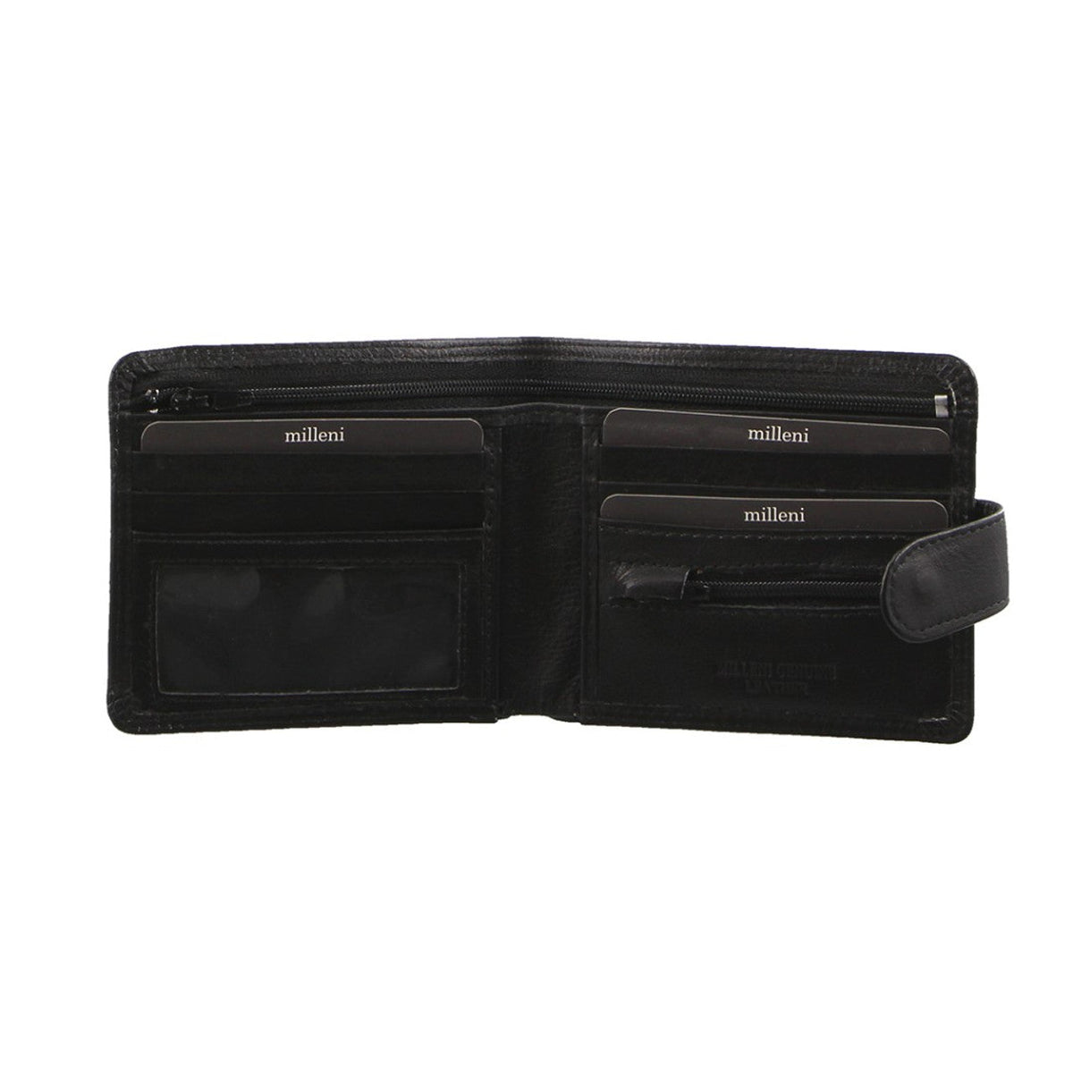 Milleni Leather Mens Zip Notes Tab RFID Protection Wallet - VARIOUS COLOURS