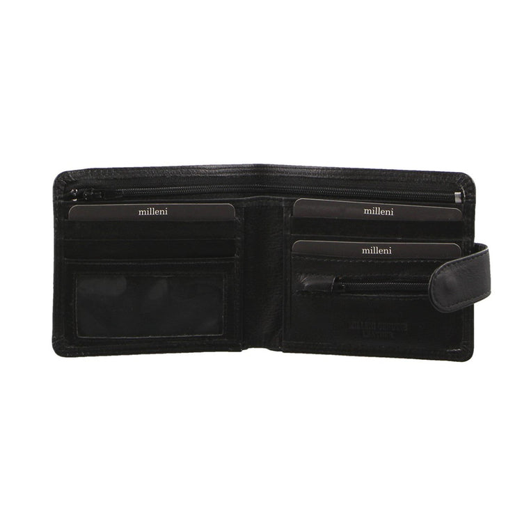 Milleni Leather Mens Zip Notes Tab RFID Protection Wallet - VARIOUS COLOURS
