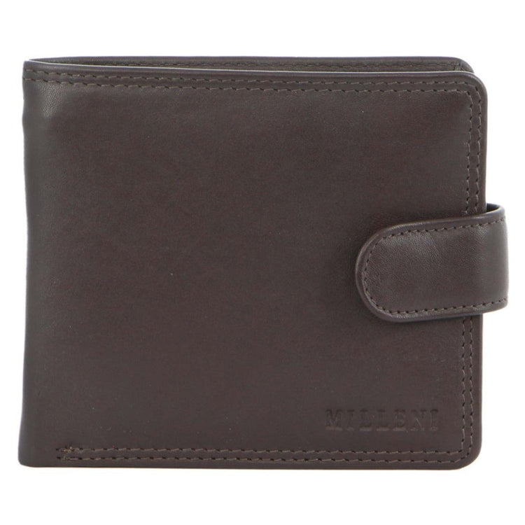 Milleni Leather Mens Zip Notes Tab RFID Protection Wallet - VARIOUS COLOURS