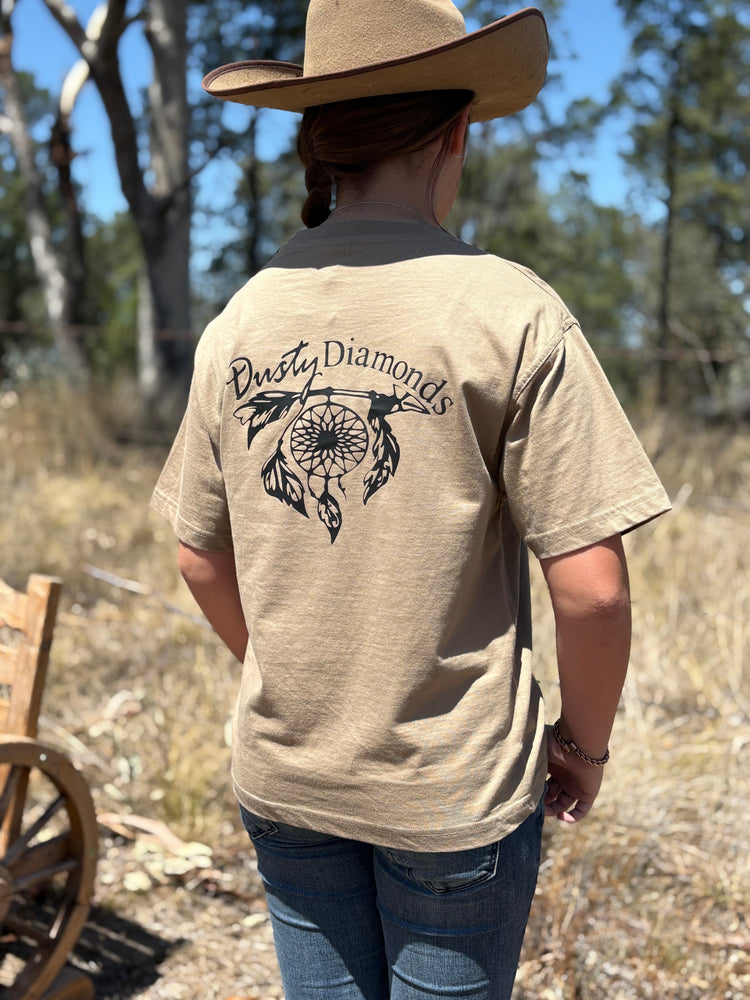 Dusty Diamonds Dark Beige Logo Shirt