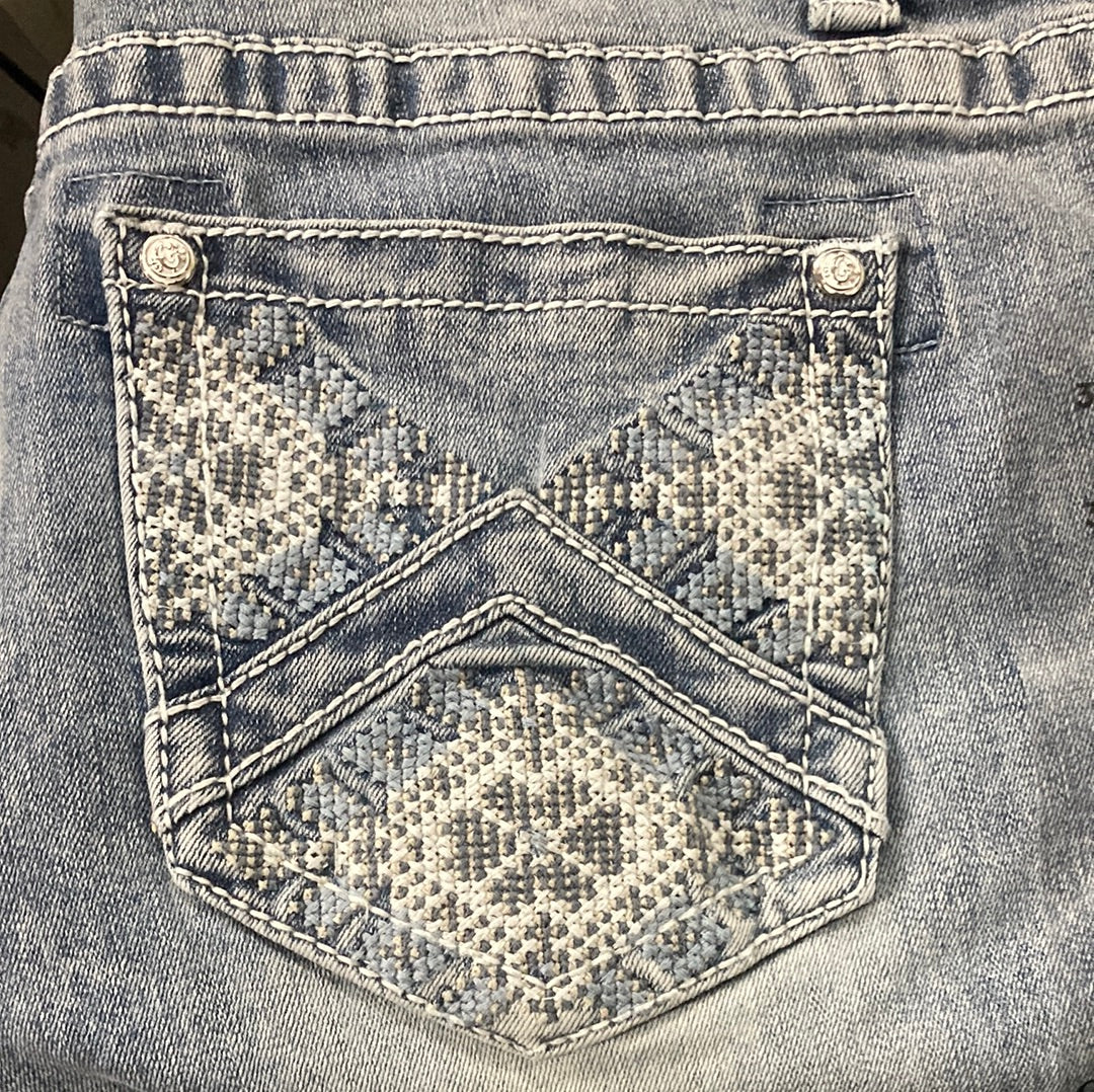 Sadie Hipster Bootcut Grace In LA Light Denim Jeans US31 Left SALE