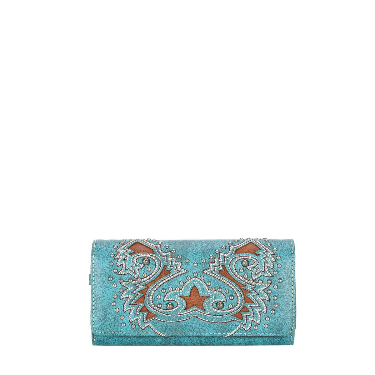 Montana West Turquoise Boot Scroll Collection Wallet