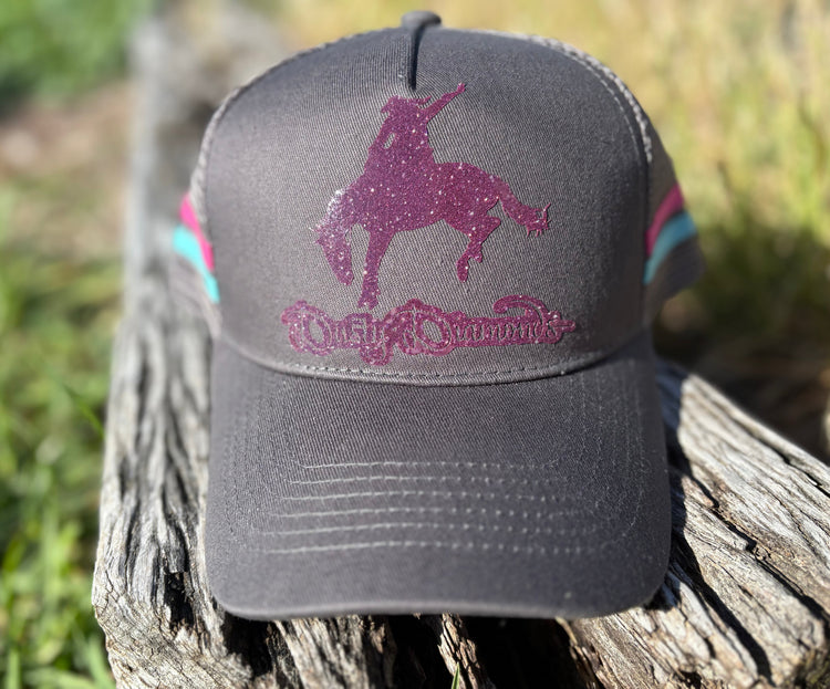 Dusty Diamonds Dark Grey Bronc Trucker Cap