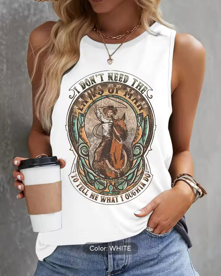 I Dont Need The Laws Of Man Ladies Graphic Tank AU8 SALE