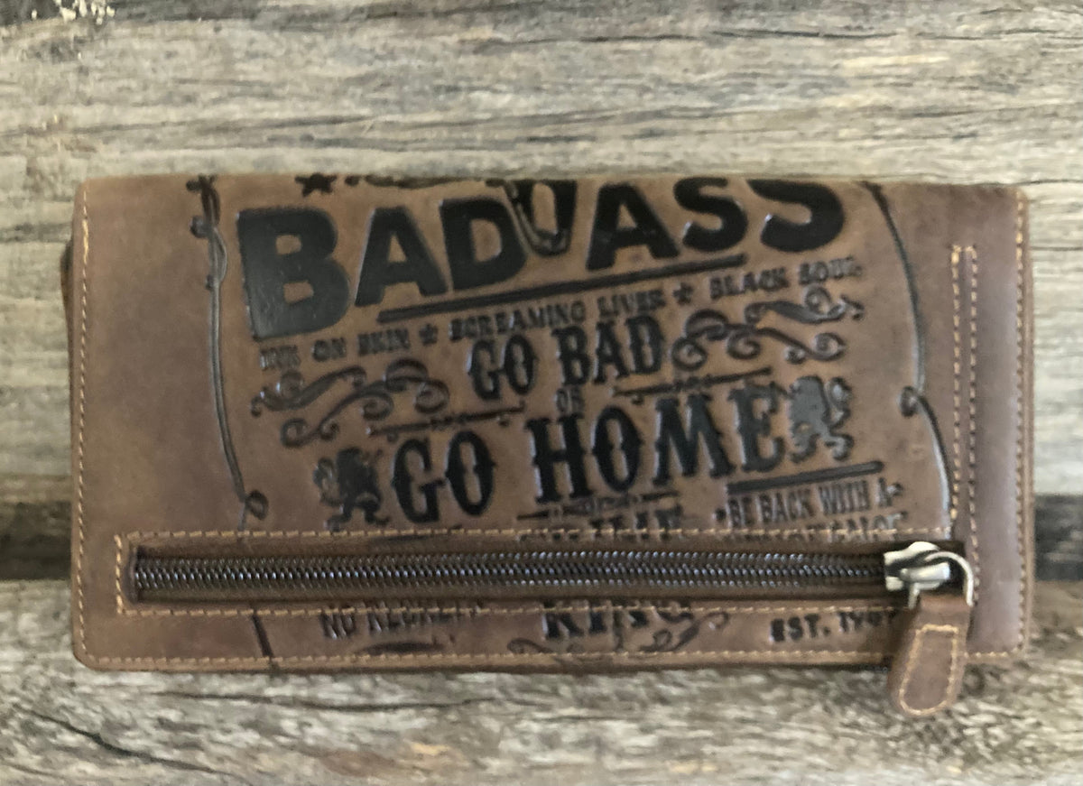Jack's Inn 54 Longhorn Go Bad Or Go Home Leather Wallet SALE