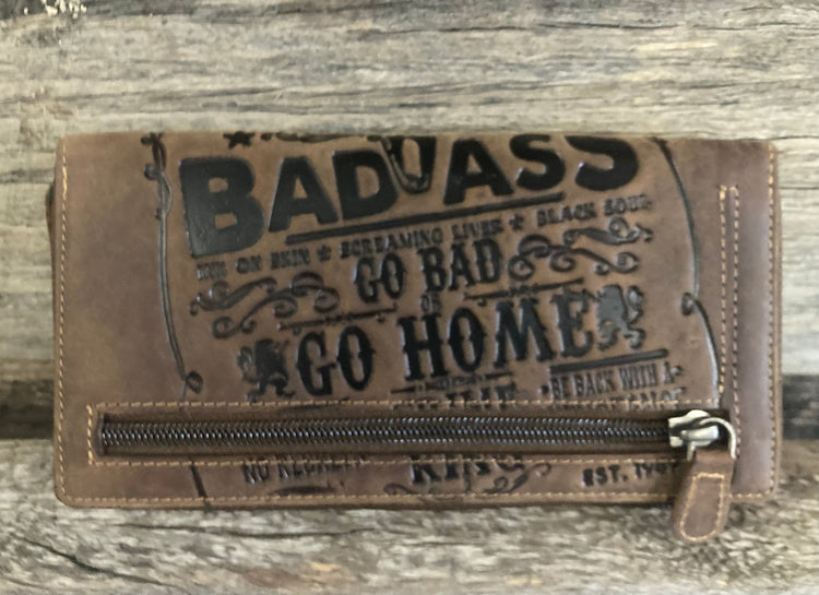 Jack's Inn 54 Longhorn Go Bad Or Go Home Leather Wallet SALE