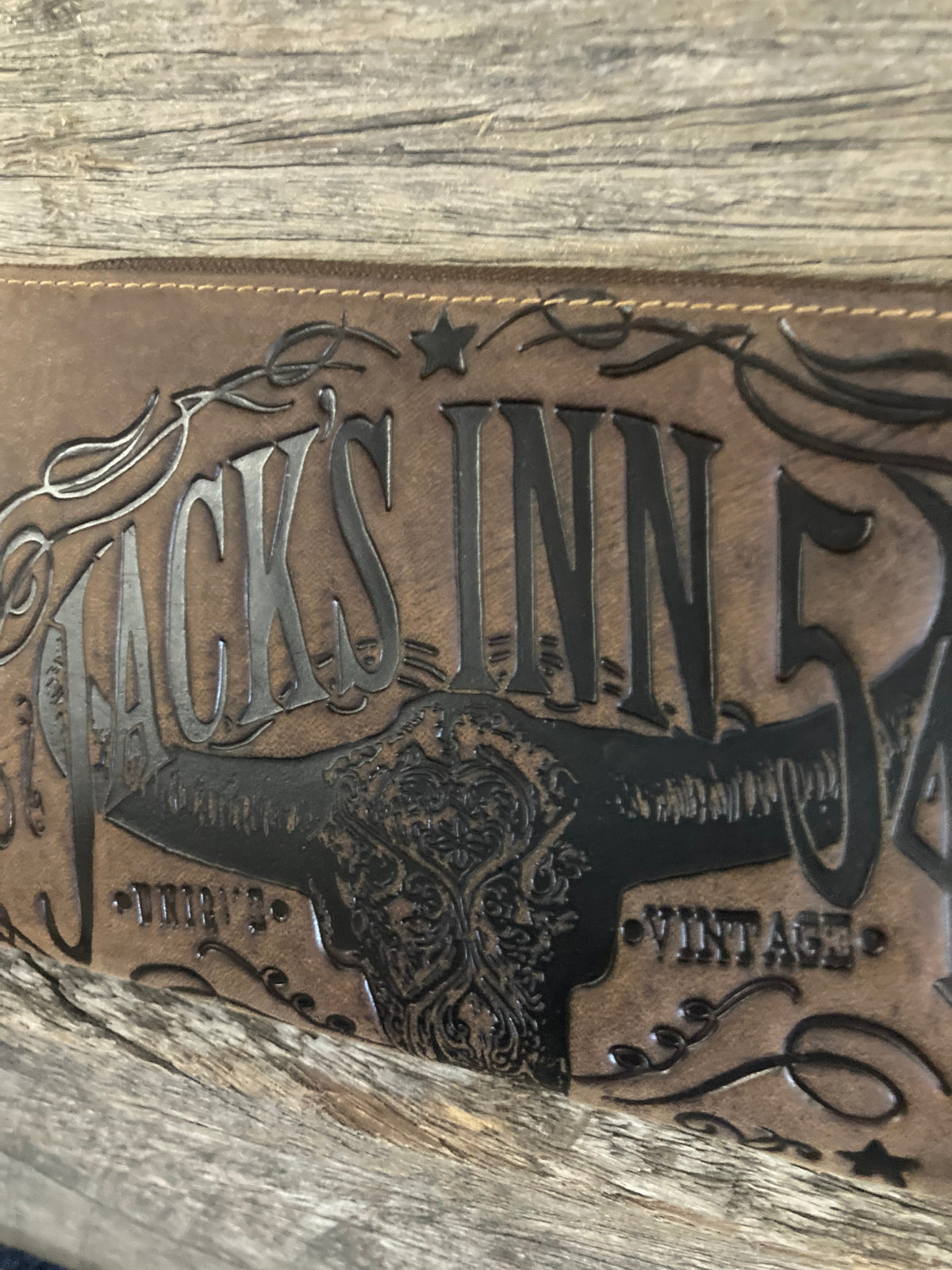 Jack's Inn 54 Longhorn Go Bad Or Go Home Leather Wallet SALE