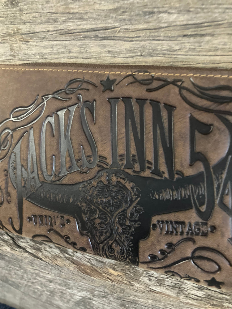 Jack's Inn 54 Longhorn Go Bad Or Go Home Leather Wallet SALE