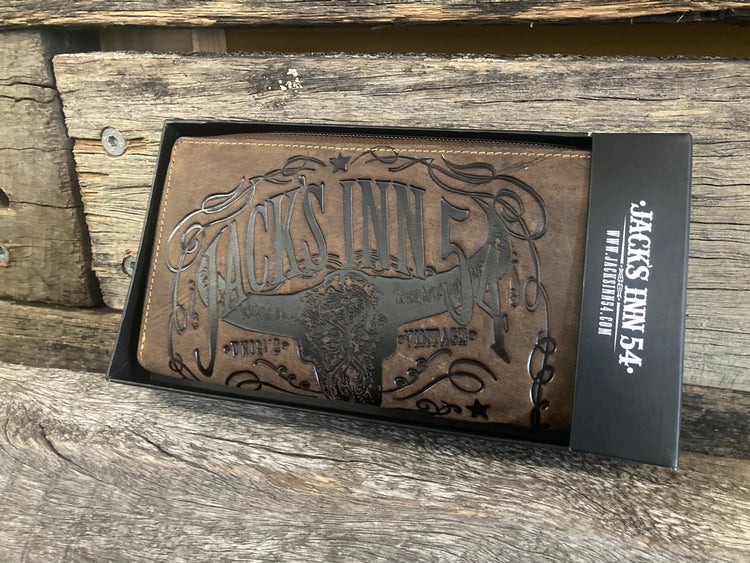 Jack's Inn 54 Longhorn Go Bad Or Go Home Leather Wallet SALE