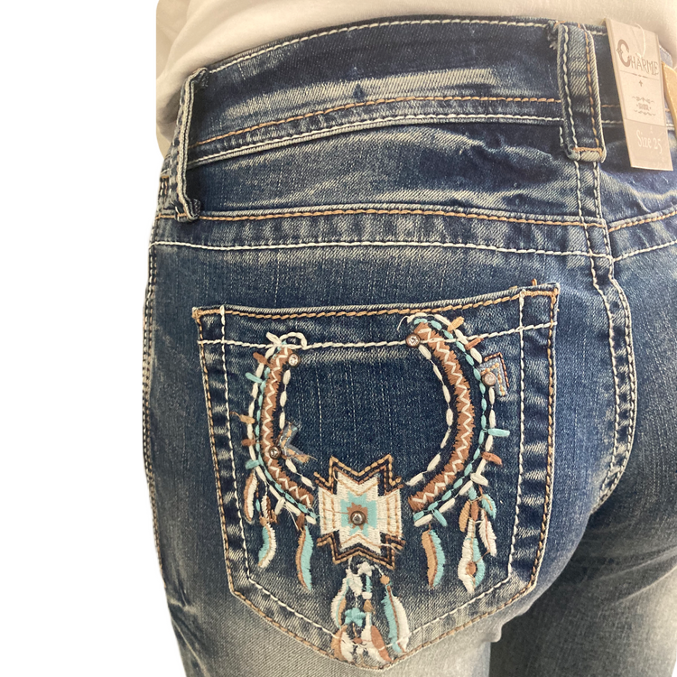Horse Shoe Dreamcatcher Charme Midrise Easyfit Bootcut Jeans US32 SALE