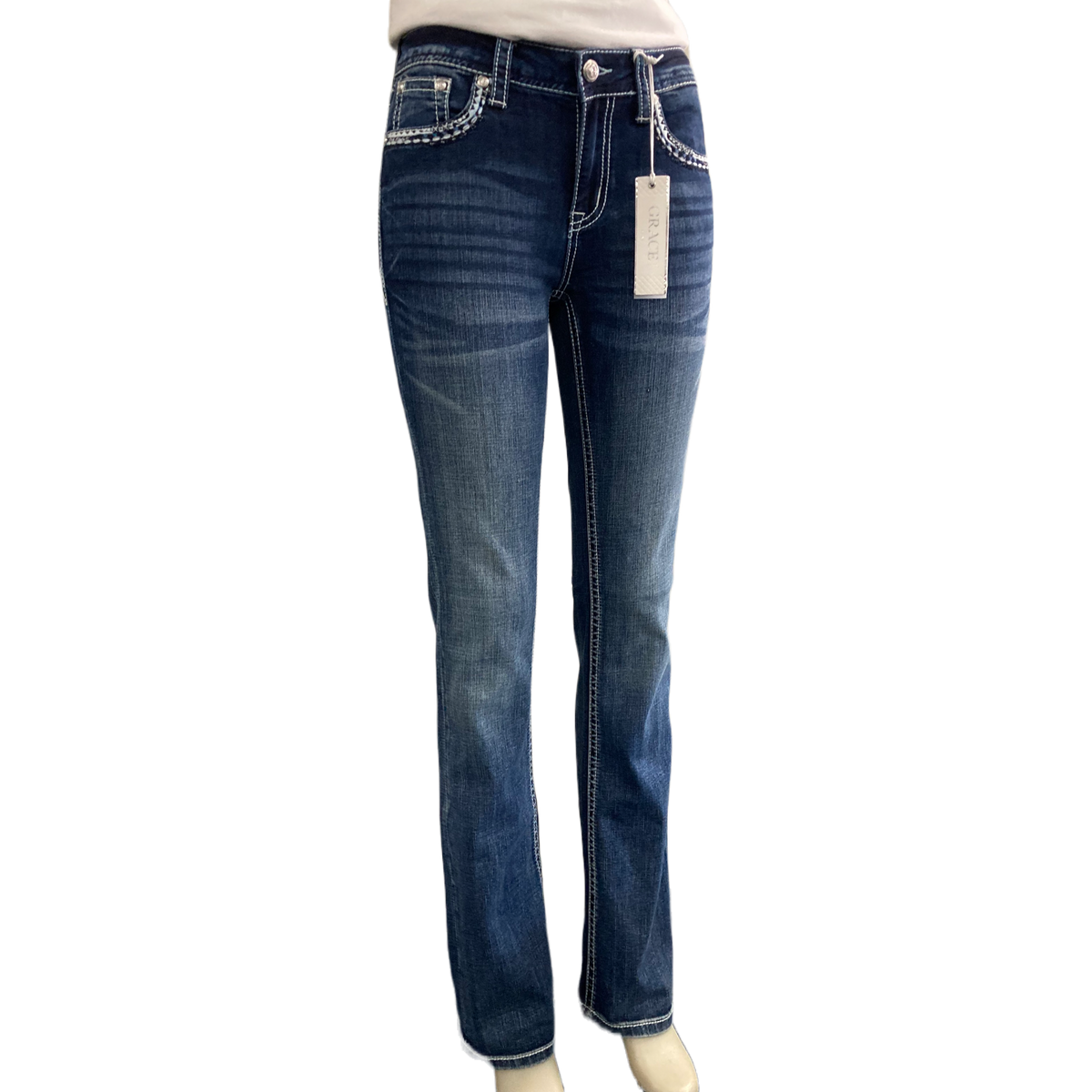 Rearing Horse Grace In LA Mid-Rise Easyfit Bootcut Jeans US28 Left SALE