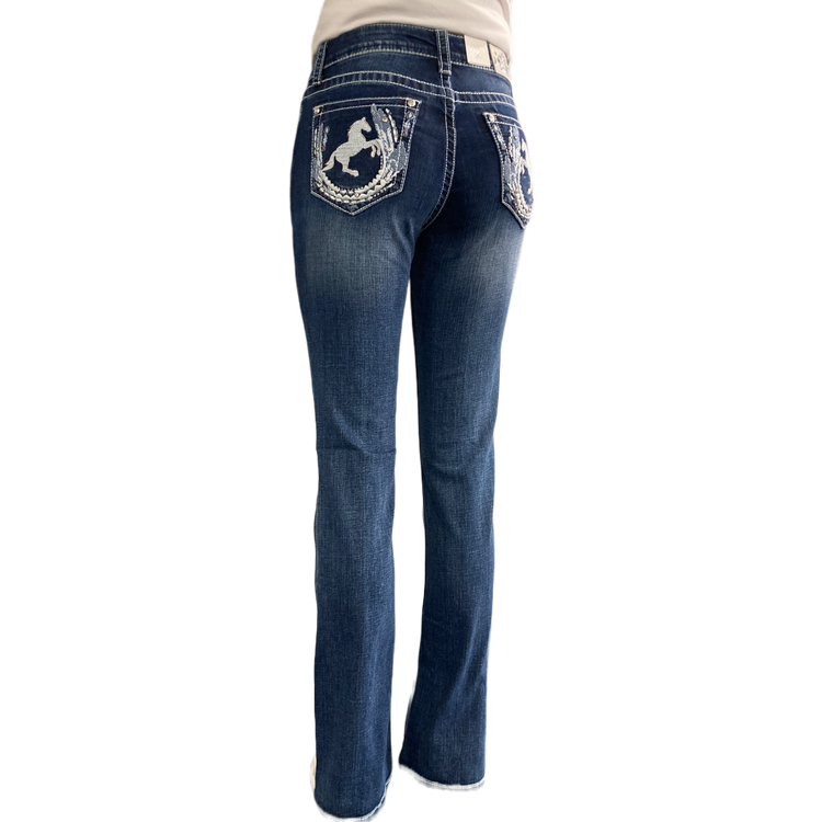 Rearing Horse Grace In LA Mid-Rise Easyfit Bootcut Jeans US28 Left SALE
