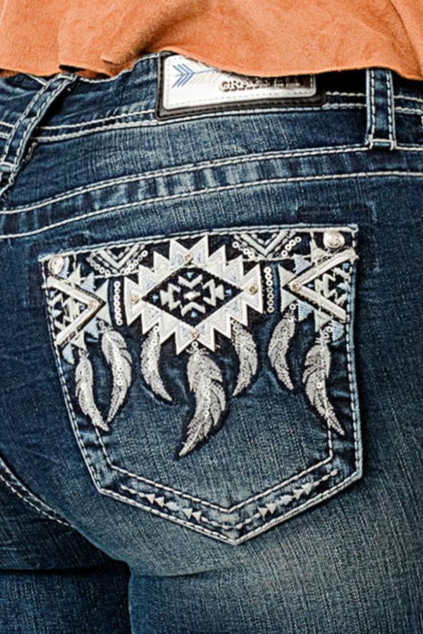 Kelsea Aztec Grace In LA Easyfit Mid Rise Bootcut Jeans US29 & 34
