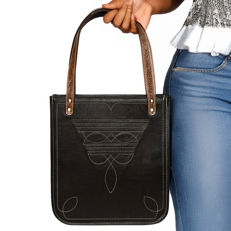 Boot Stitch Genuine Leather Handbag SALE
