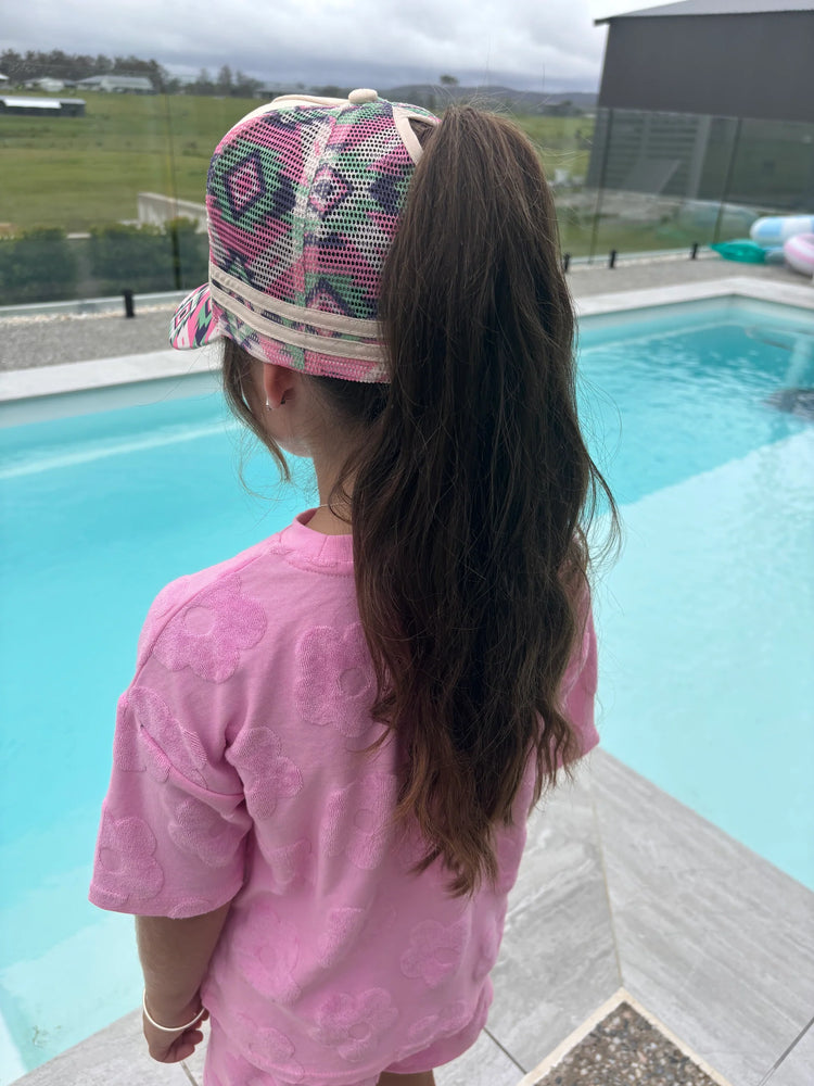 CTC MULTI AZTEC PONYTAIL TRUCKER CAP