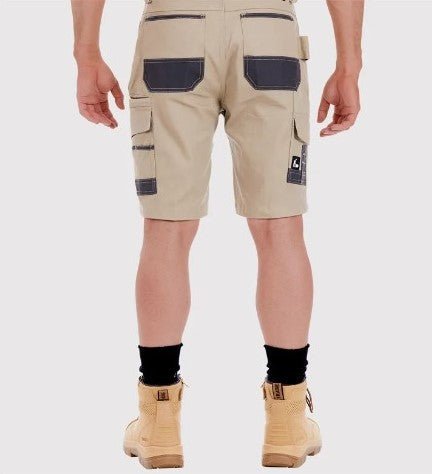 Mens Khaki Tradie Flex Cargo Shorts Sz30 Left CLEARANCE SALE