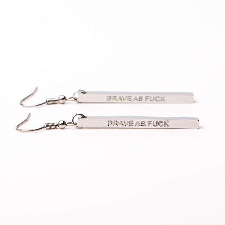 BRAVE AS F@#K - Bar Earrings ON SALE