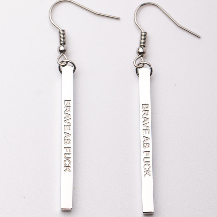 BRAVE AS F@#K - Bar Earrings ON SALE