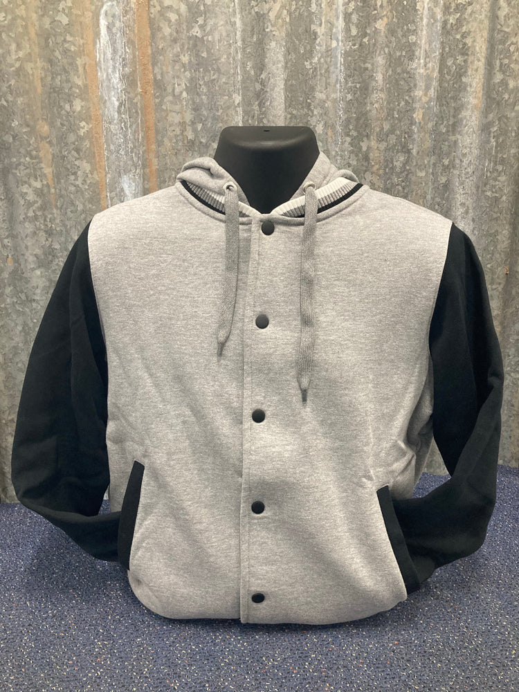 Mens Grey Super Thick Varsity Hoodie Jacket CLEARANCE SALE