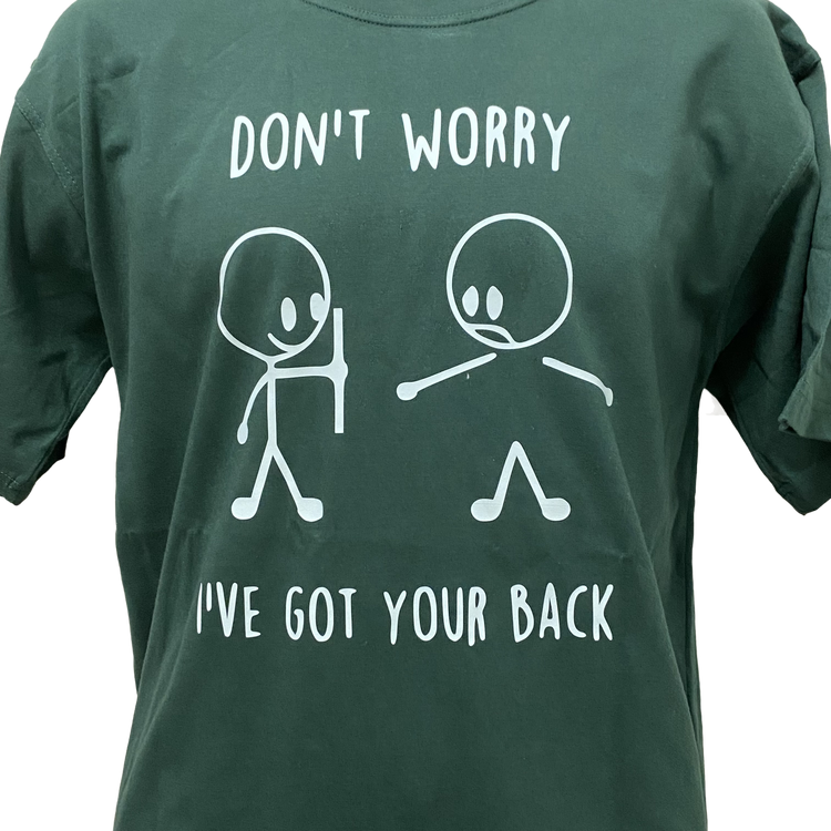 Mens Green Don't Worry I've Got Your Back Short Sleeve Shirt SALE - 3XL Left