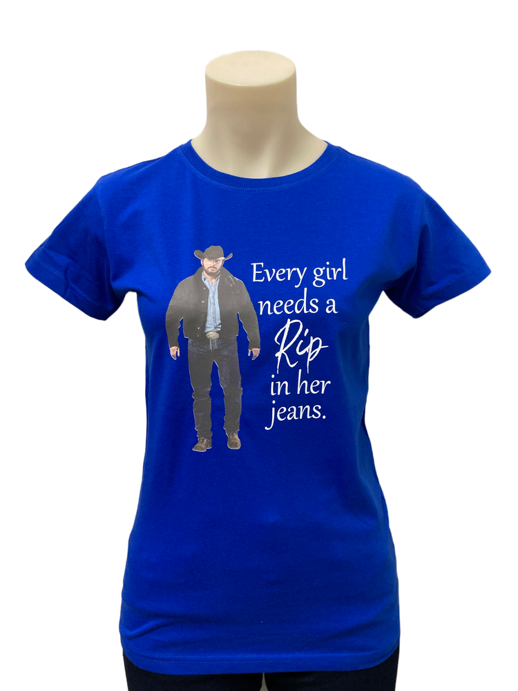 Every Girl Needs A Rip In Her Jeans Royal Blue AWW Shirt AU16 SALE