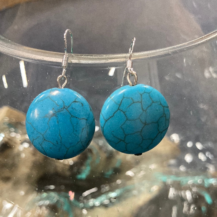 Turquoise Stone Hook Earrings SALE