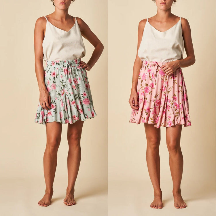 Cottage Floral Cherrylane Crinkle Flair Skirt AU8 & AU10 Left SALE