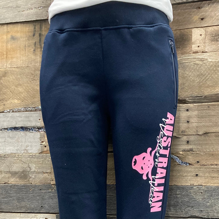 Hot Pink/Navy AWW Ladies Fleece Track Pants SALE AU16 left