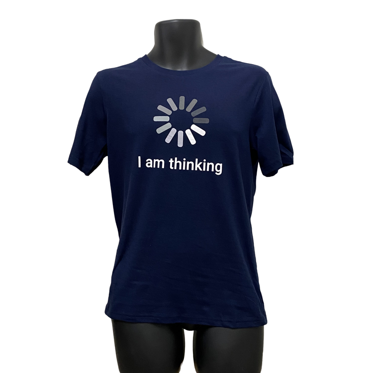 I Am Thinking Men's Navy Short Sleeve Shirt SALE - SMALL left