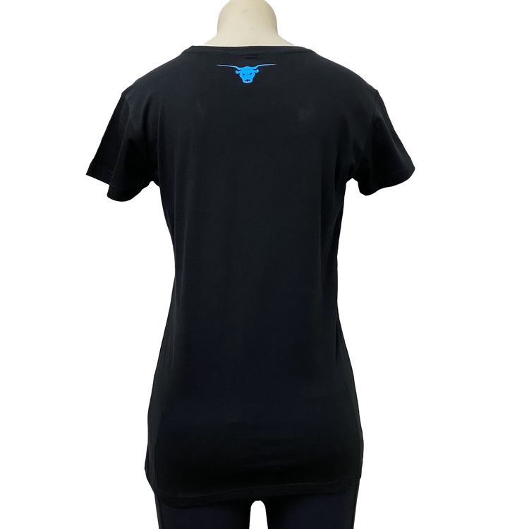 Black/Blue Ladies AWW Logo Short Sleeve Shirt AU8-14 Left SALE