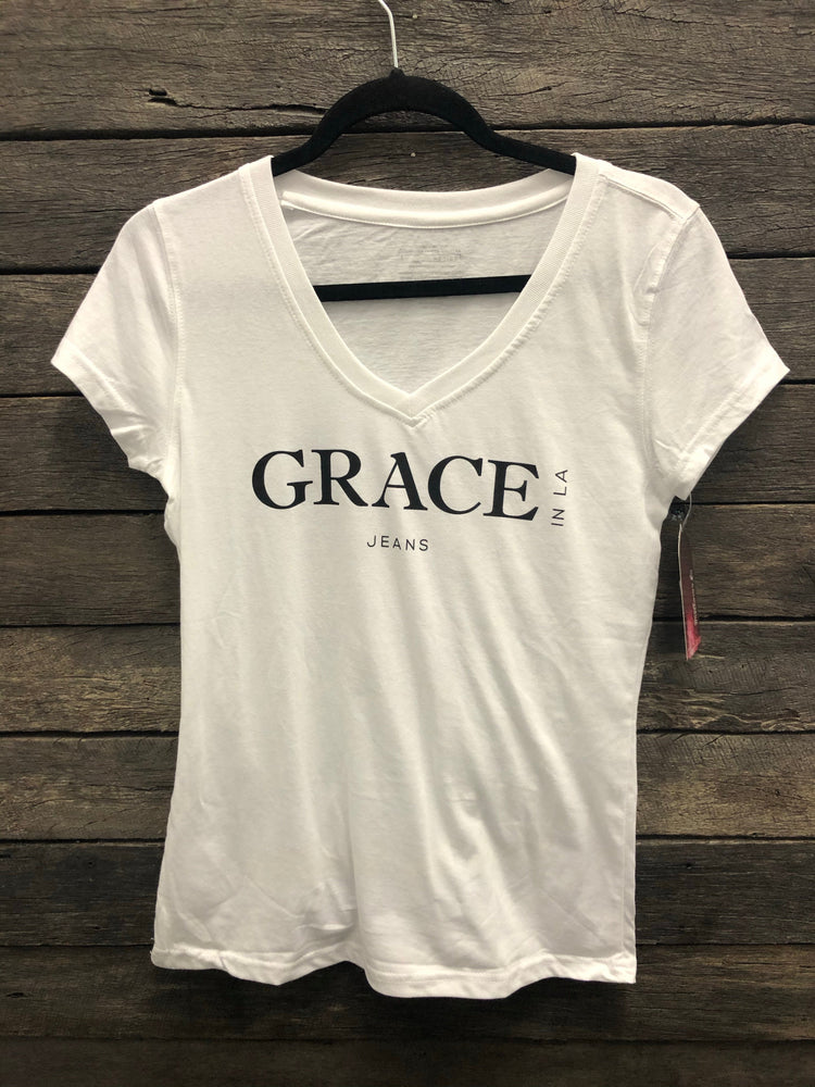 White Grace In LA Short Sleeve Cotton T-Shirt AU12 & 14 SALE