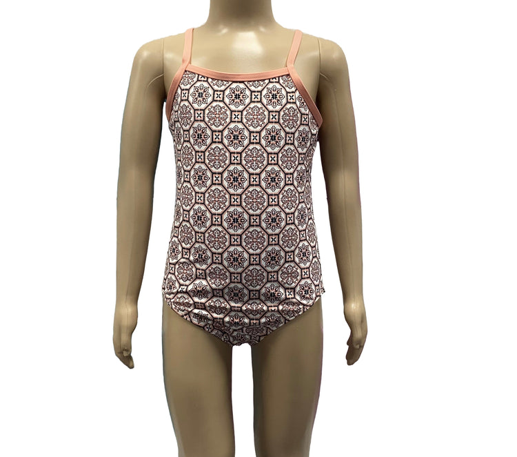 Girls Fashion One Piece Coral Swimsuit Sz4, 6 & 10 Left ON SALE