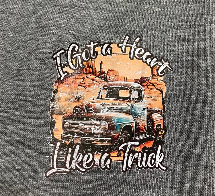 Heart Like A Truck Ladies Grey AWW Hoodie AU8 Left SALE