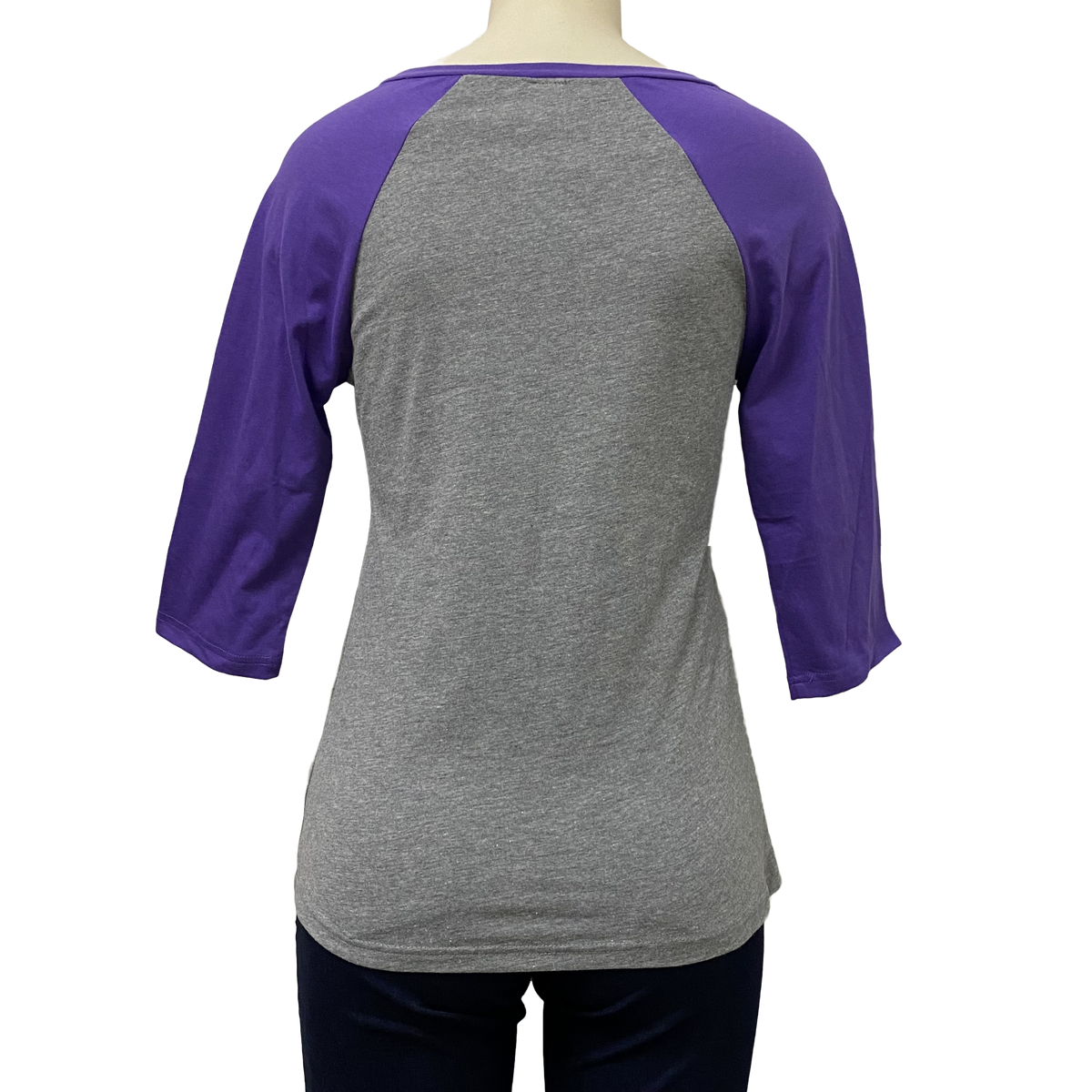 Lucky Horseshoe Ladies Purple/Grey AWW 3/4 Sleeve Graphic Shirt AU8 Left SALE