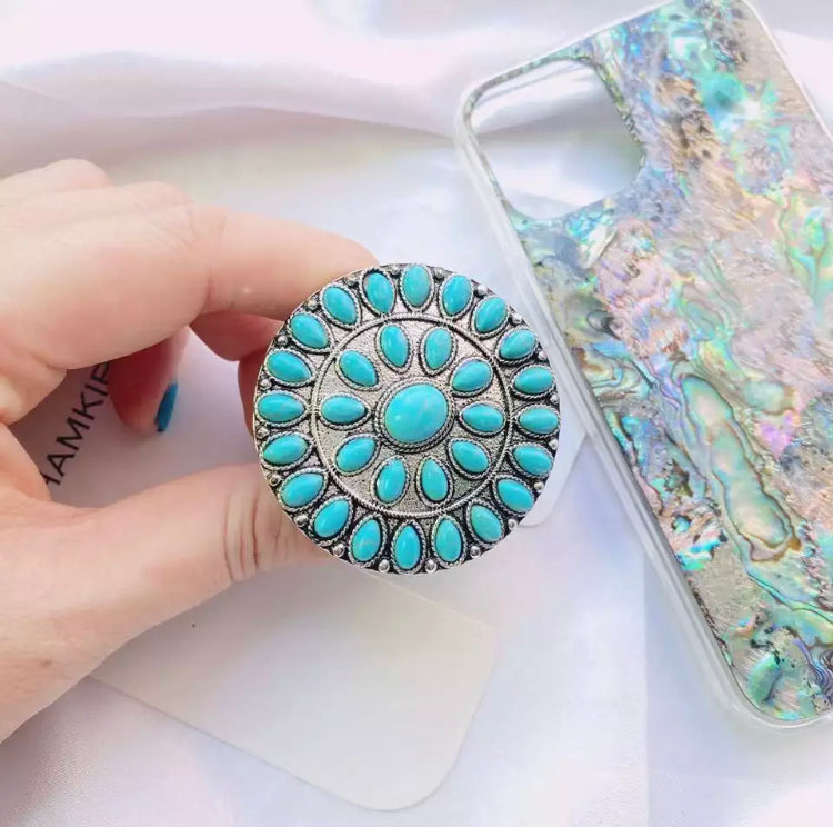 Turquoise Stone Concho Phone Pop Socket -VARIOUS DESIGNS SALE