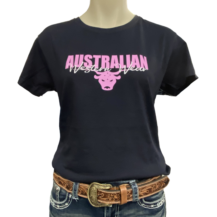 Navy/Pink Ladies AWW Logo Shirt AU10 Left SALE
