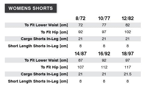 Tradie Lady Flex Cargo Shorts AU8 Left SALE