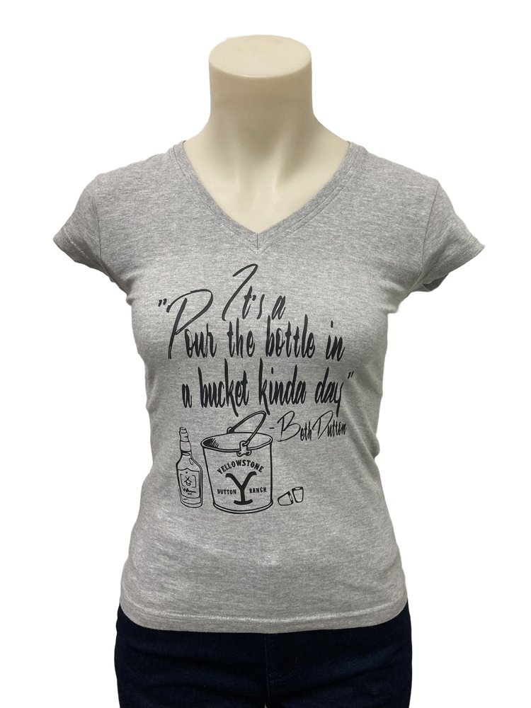 "Pour the bottle in a bucket kinda day" Beth Dutton Grey Yellowstone Shirt AU8-AU12 Left SALE